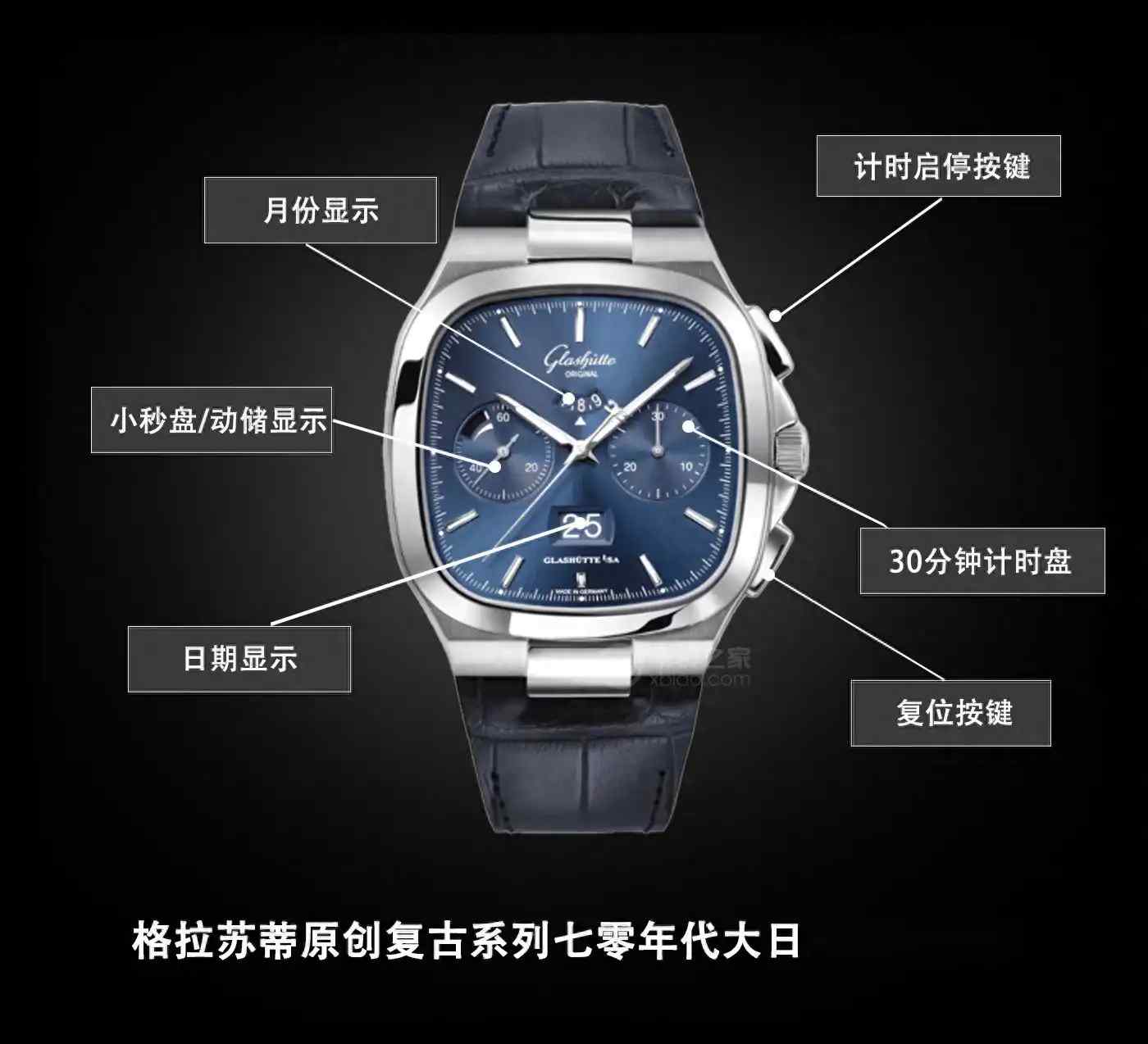 不再只有圆形表！格拉苏蒂原创这款方壳神作，戴出高级复古范儿！ | 奈斯探表