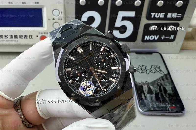 全陶瓷+无卡度机芯！APS爱彼26240黑陶瓷复刻实测，告别一眼假！ | 奈斯探表