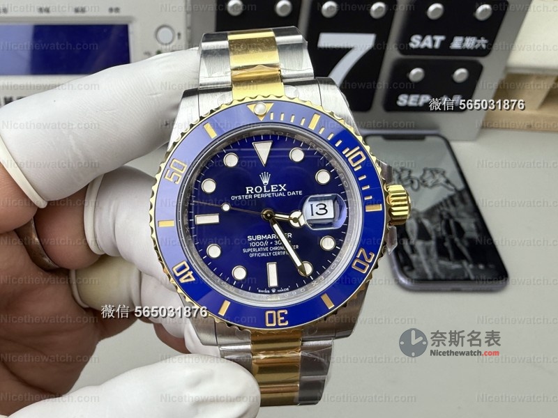 间金蓝水鬼终极进化！VS厂V2配重版实测180克，丹东3235机芯+电镀金工艺太顶了 | 奈斯探表