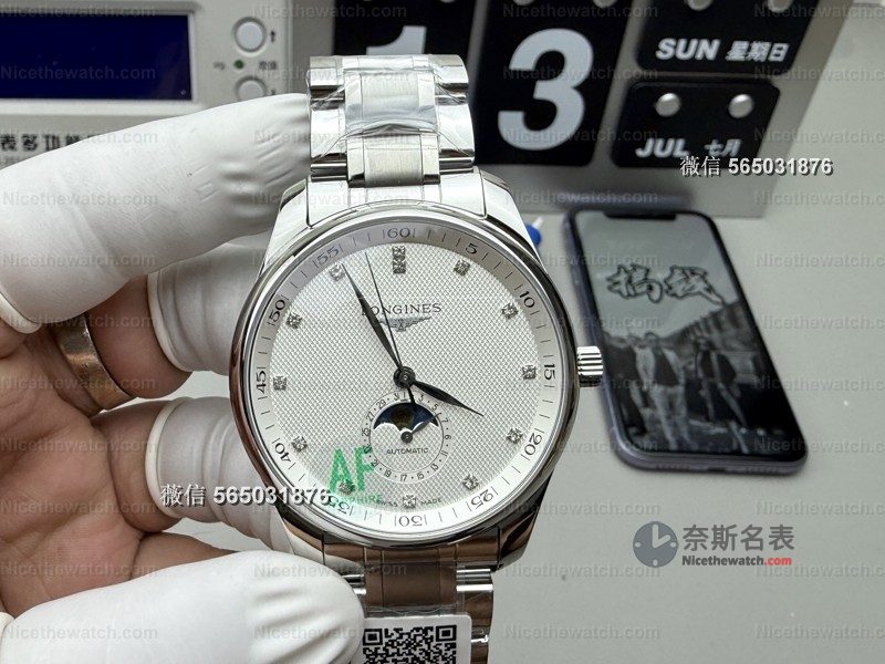 AF 厂换标 CR 厂实测:浪琴四针月相最新批次,蓝钢针 + 月相还能冲吗? | 奈斯探表 AF 厂换标 CR 厂实测:浪琴四针月相最新批次,蓝钢针 + 月相还能冲吗? | 奈斯探表