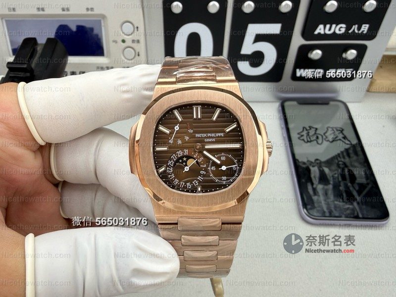 UMI 厂 5712R 配重版实测：200 克压重 +240 一体机芯，这款玫瑰金鹦鹉螺真的顶！ | 奈斯探表