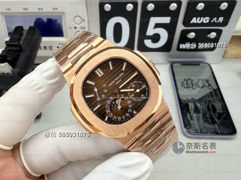 UMI 厂 5712R 配重版实测：200 克压重 +240 一体机芯，这款玫瑰金鹦鹉螺真的顶！ | 奈斯探表