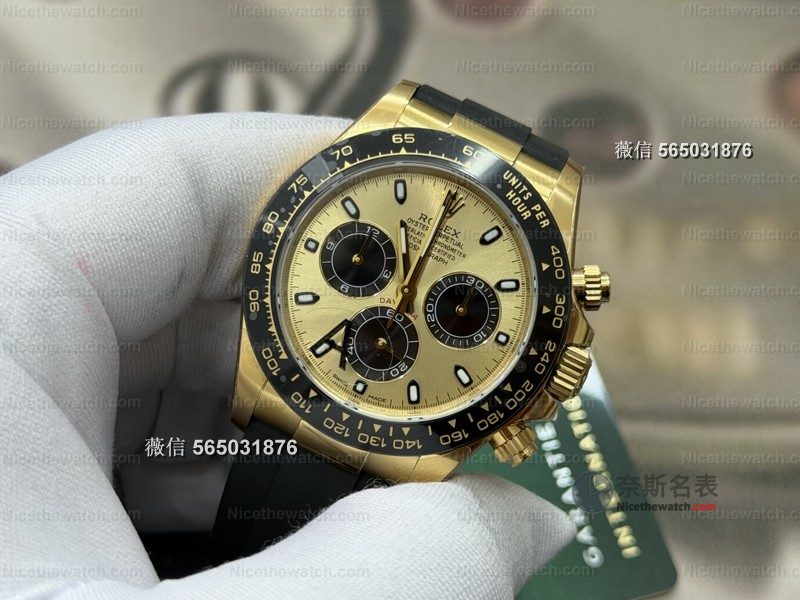 VS 厂余文乐迪通拿 V2 实测:133 克配重 + 丹东 4130,这款黄金迪太有质感了! | 奈斯探表 VS 厂余文乐迪通拿 V2 实测:133 克配重 + 丹东 4130,这款黄金迪太有质感了! | 奈斯探表