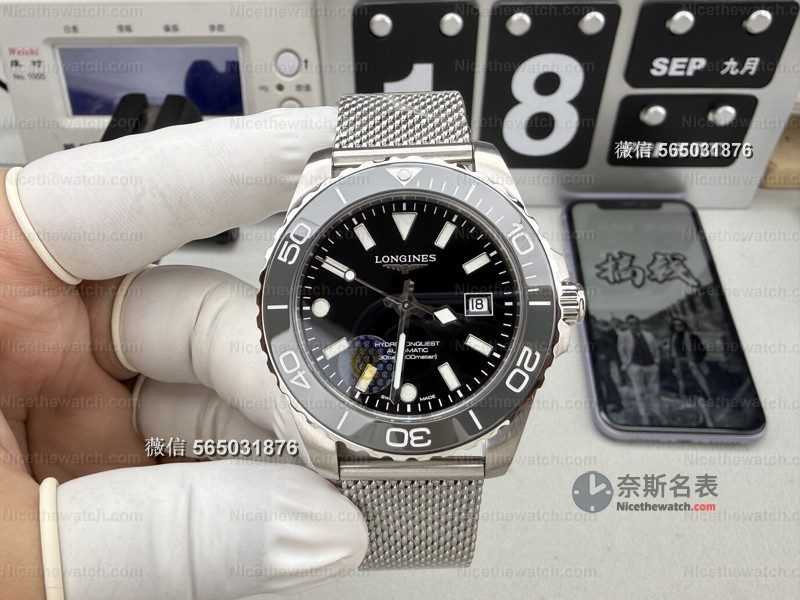 浪琴三代康卡斯怎么选?CR厂黑面版本深度拆解,海鸥2824机芯与微调表扣细节太顶了! | 奈斯探表 浪琴三代康卡斯怎么选?CR厂黑面版本深度拆解,海鸥2824机芯与微调表扣细节太顶了! | 奈斯探表